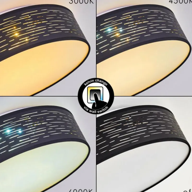 Lampes Dorées-hofstein Plafonnier Bathinda LED Blanc, 1 lumière