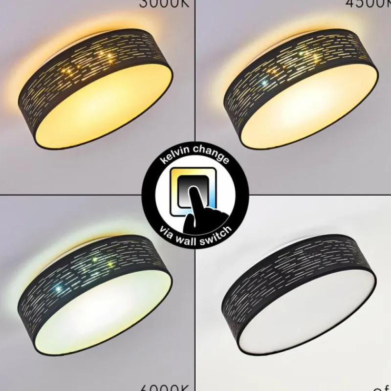 Lampes Dorées-hofstein Plafonnier Bathinda LED Blanc, 1 lumière