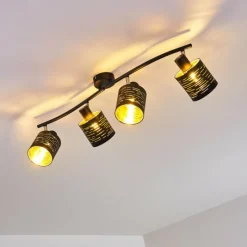 Lampes Dorées-hofstein Plafonnier Bathinda Noir, 4 lumières