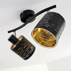 Lampes Dorées-hofstein Plafonnier Bathinda Noir, 2 lumières