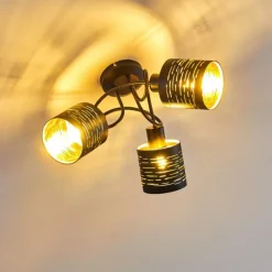 Lampes Dorées-hofstein Plafonnier Bathinda Noir, 3 lumières