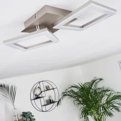 hofstein Plafonnier Batuna LED Nickel mat, 1 lumière