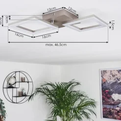 hofstein Plafonnier Batuna LED Nickel mat, 1 lumière