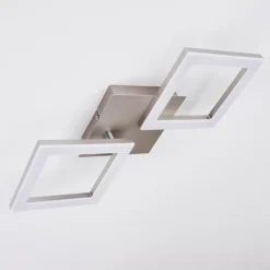 hofstein Plafonnier Batuna LED Nickel mat, 1 lumière
