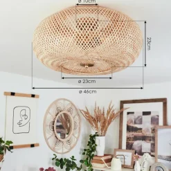 Style Boho-Chic-hofstein Plafonnier Bauro Laiton, 3 lumières