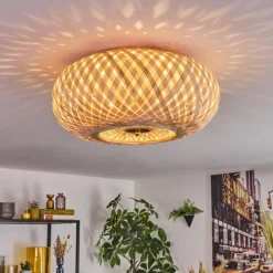 Luminaires Scandinaves-hofstein Plafonnier Bauro Laiton, Écru, 3 lumières