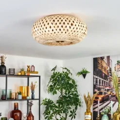 Luminaires Scandinaves-hofstein Plafonnier Bauro Laiton, Écru, 3 lumières