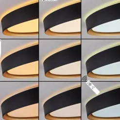 Lampes Dorées-hofstein Plafonnier Beade LED Or, Noir, 1 lumière, Télécommandes