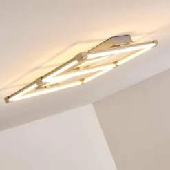 hofstein Plafonnier Beken LED Acier brossé, 1 lumière