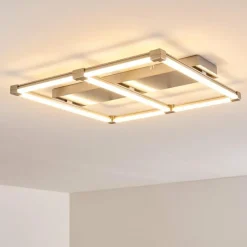 hofstein Plafonnier Beken LED Acier brossé, 1 lumière