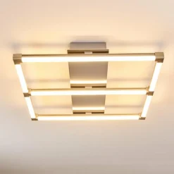 hofstein Plafonnier Beken LED Acier brossé, 1 lumière