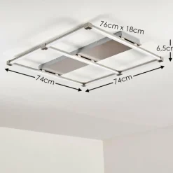 hofstein Plafonnier Beken LED Nickel mat, 1 lumière