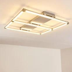hofstein Plafonnier Beken LED Nickel mat, 1 lumière