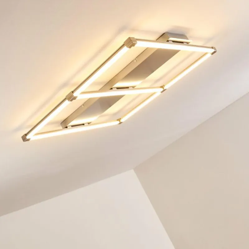 hofstein Plafonnier Beken LED Nickel mat, 1 lumière