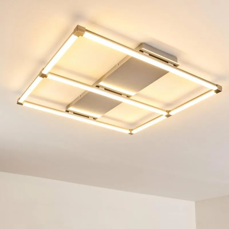 hofstein Plafonnier Beken LED Nickel mat, 1 lumière