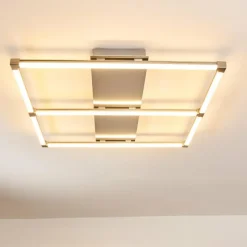 hofstein Plafonnier Beken LED Nickel mat, 1 lumière