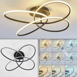 hofstein Plafonnier Belgorod LED Noir, Blanc, 1 lumière, Télécommandes