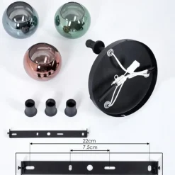 hofstein Plafonnier Belp Noir, 3 lumières