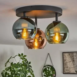 hofstein Plafonnier Belp Noir, 3 lumières