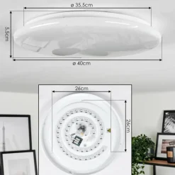 hofstein Plafonnier Benifla LED Blanc, 1 lumière, Télécommandes