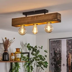 Lampes Industrielles-hofstein Plafonnier Berat Brun, Noir, 3 lumières