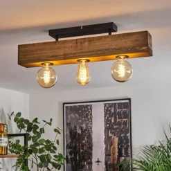 Lampes Industrielles-hofstein Plafonnier Berat Brun, Noir, 3 lumières