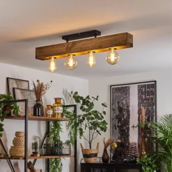 Lampes Industrielles-hofstein Plafonnier Berat Brun, Noir, 4 lumières