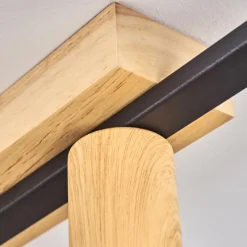 Lampes Industrielles-hofstein Plafonnier Bergo Couleur bois, Écru, Noir, 4 lumières