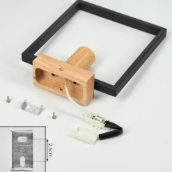 Lampes Industrielles-hofstein Plafonnier Bergo Couleur bois, Écru, Noir, 1 lumière