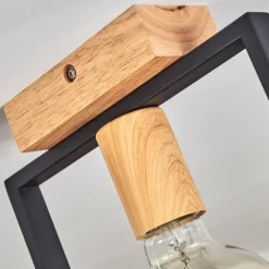 Lampes Industrielles-hofstein Plafonnier Bergo Couleur bois, Écru, Noir, 1 lumière