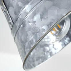 Lampes Industrielles-hofstein Plafonnier Berkeley Bois clair, Zingué, 1 lumière