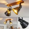 Lampes Industrielles-hofstein Plafonnier Berkeley Bois foncé, Noir, 2 lumières