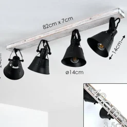 Lampes Dorées-hofstein Plafonnier Berkeley Or, Blanc, 4 lumières