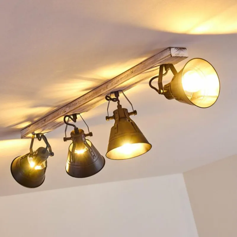 Lampes Dorées-hofstein Plafonnier Berkeley Or, Blanc, 4 lumières