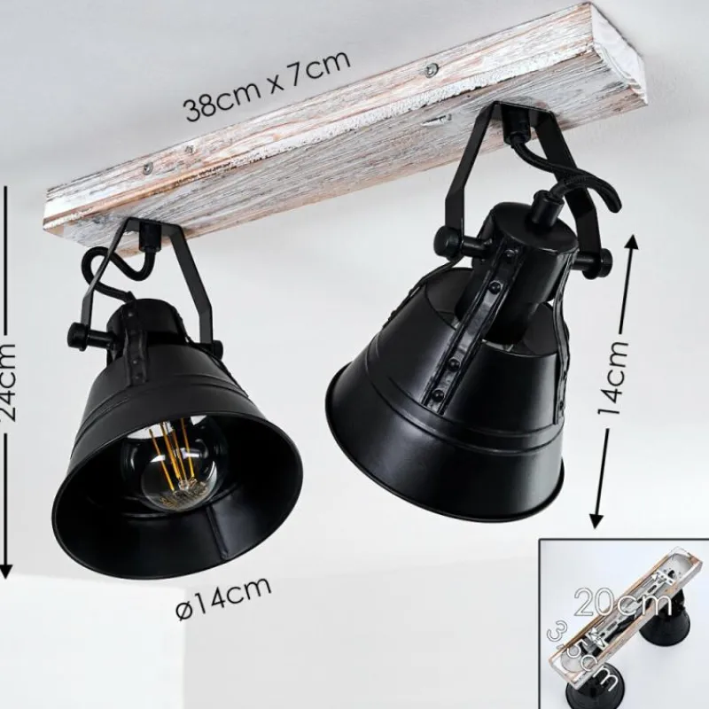 Lampes Dorées-hofstein Plafonnier Berkeley Or, Blanc, 2 lumières