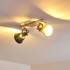 Lampes Dorées-hofstein Plafonnier Berkeley Or, Blanc, 2 lumières