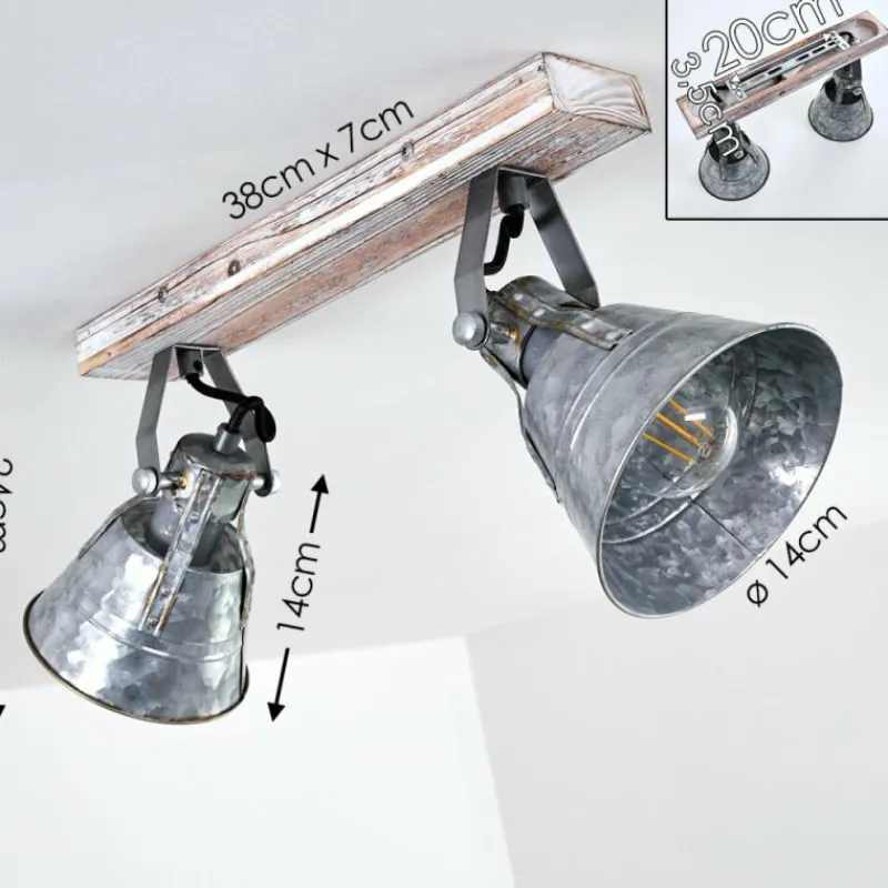 Lampes Dorées-hofstein Plafonnier Berkeley Or, Blanc, 2 lumières