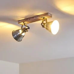 Lampes Dorées-hofstein Plafonnier Berkeley Or, Blanc, 2 lumières