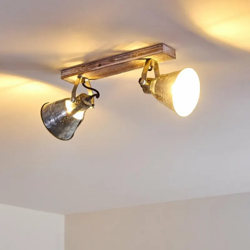 Lampes Dorées-hofstein Plafonnier Berkeley Or, Blanc, 2 lumières