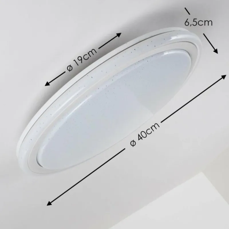 hofstein Plafonnier BERMEO LED Blanc, 2 lumières, Télécommandes, Changeur de couleurs