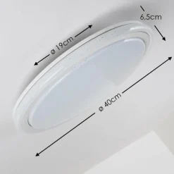 hofstein Plafonnier BERMEO LED Blanc, 2 lumières, Télécommandes, Changeur de couleurs