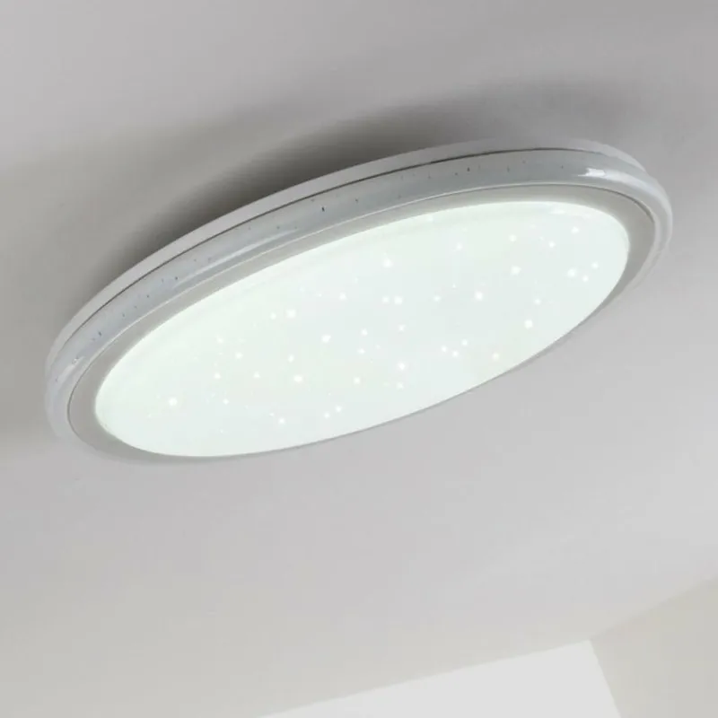 hofstein Plafonnier BERMEO LED Blanc, 2 lumières, Télécommandes, Changeur de couleurs