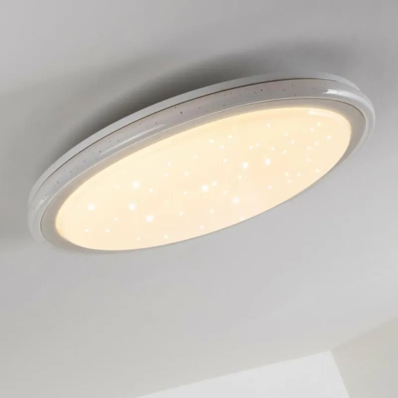 hofstein Plafonnier BERMEO LED Blanc, 2 lumières, Télécommandes, Changeur de couleurs