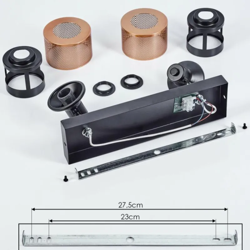 Lampes Dorées-hofstein Plafonnier Betania Noir, 4 lumières