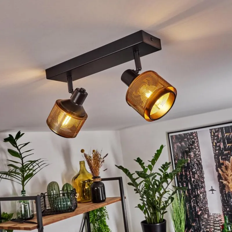 Lampes Dorées-hofstein Plafonnier Betania Noir, 4 lumières