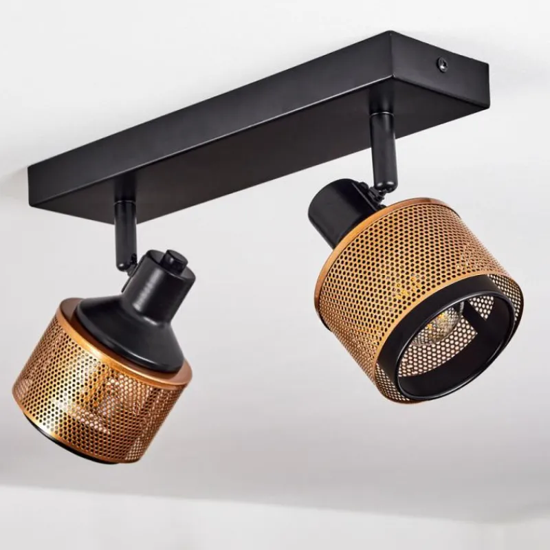 Lampes Dorées-hofstein Plafonnier Betania Noir, 4 lumières