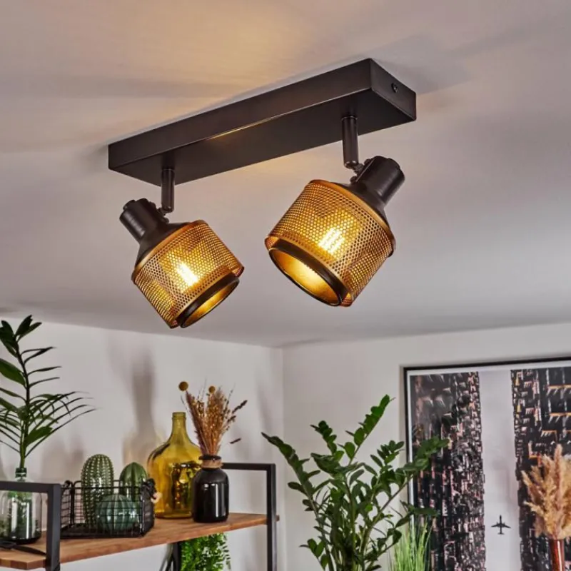 Lampes Dorées-hofstein Plafonnier Betania Noir, 4 lumières