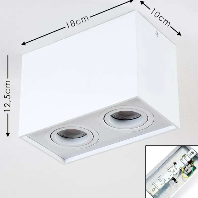 hofstein Plafonnier Betsie Blanc, 2 lumières