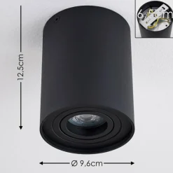 hofstein Plafonnier Betsie Noir, 1 lumière