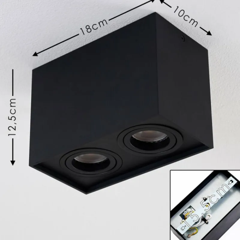 hofstein Plafonnier Betsie Noir, 2 lumières* Plafonniers